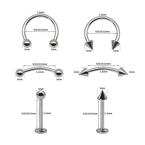 BLISI G23 Solid Titanium Eyebrow Piercing Jewelry, Gokd Black Rose Gold Silver Pink Rainbow Eyebrow Rings 16G Curved Barbell,Tiny Vertical Labret Lip Jewelry Rook Piercing Jewelry for Women and Men2