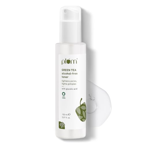 Image of Plum Green Tea Face Toner For Oily, Acne-Prone Skin | With Glycolic Acid | Alcohol-Free | Fights Pimples | Tightens Pores | Controls Oil | Gently Exfoliates Dead Skin Cells | Women & Men | 150ml