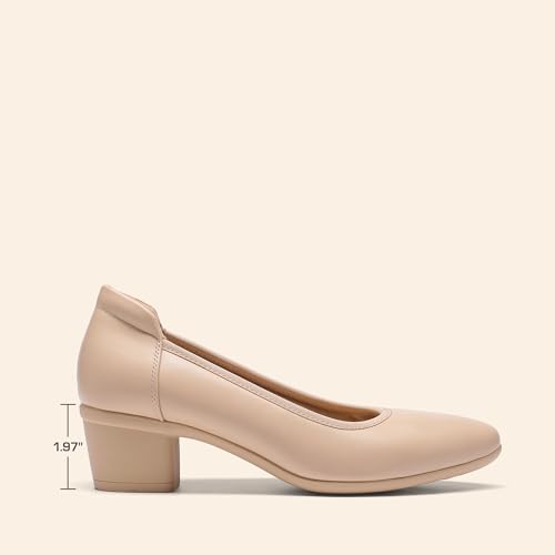 DREAM PAIRS Women's Low Chunky Block Heel Dress Shoes Closed Round Toe Comfortable Heels Work Wedding Office Pumps Shoes - Image 3