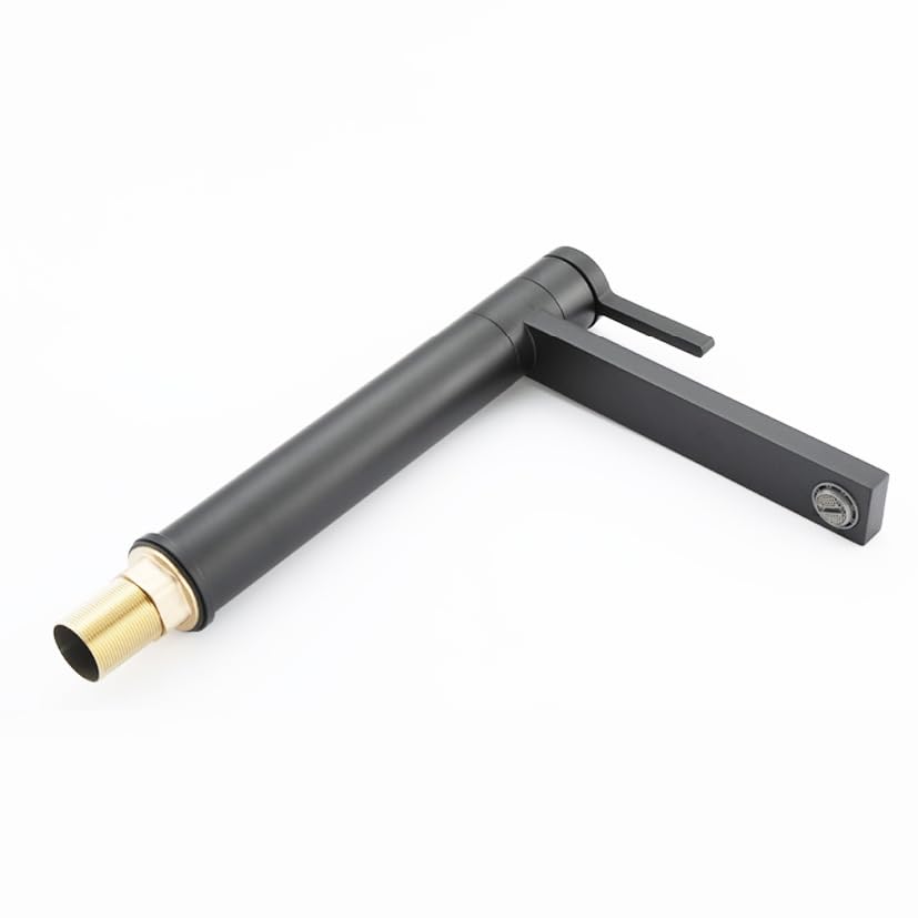 Mischbatterie Waschbecken Bad Einhebelmischer Bad 360° schwenkbarer Wasserhahn Bad Waschtischarmatur Hoch, Schwarz