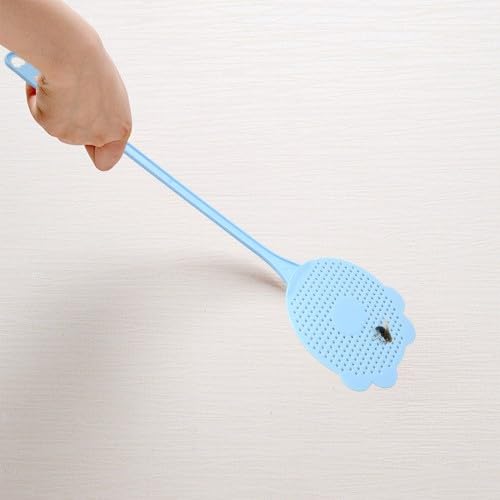 12 Pieces Fly Swatter Extended Handle, Fly Swatters Plastic, 40 Cm In Length, 3 Colors, Pink, Blue, Green - Image 2