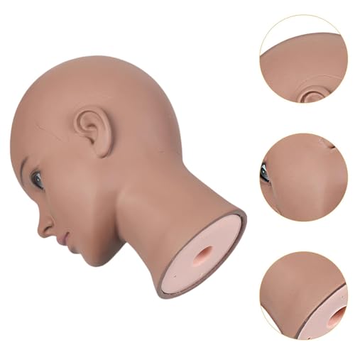 Cabeza de maniquí calva estable para moldear pelucas y exhibir gorros sin caídas 2