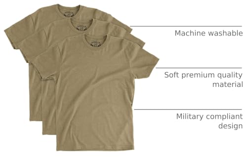 Image of BUNKER 27 3-Pack Coyote Brown T-Shirt Military AFI 36-2903 & AR 670-1 Compliant