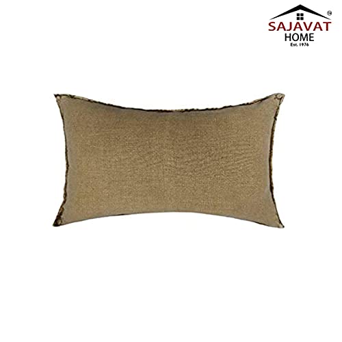 Image of SAJAVAT HOME PV30 Cotton Quilted Paisley Print Pillow Cover (Pack of 1) 21x27 INCHES /53x68 cm Multicolour (Brown)