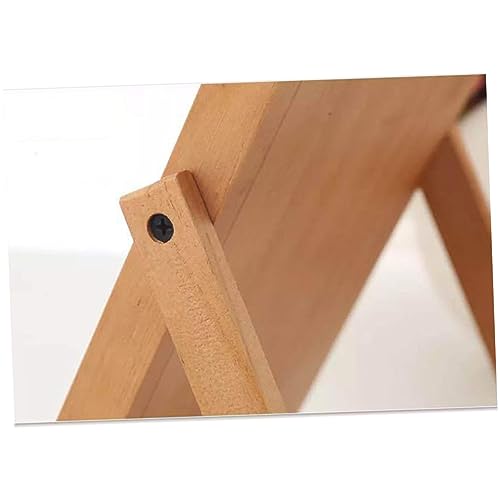Espejo de maquillaje de escritorio con marco de madera elegante miniatura 6