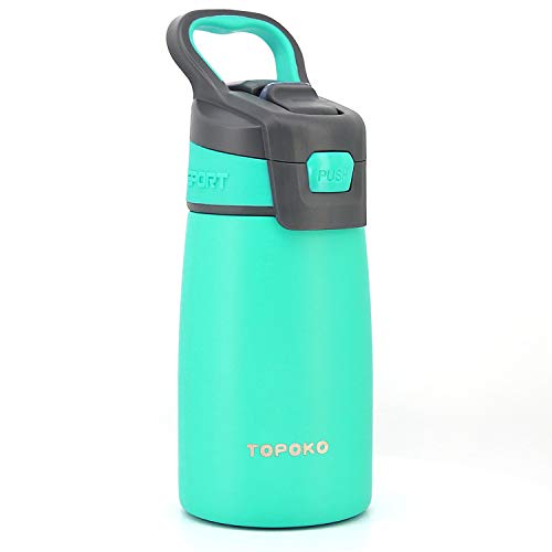 TOPOKO AUTO FLIP 12 OZ Stainless Steel Kids Water Bottle for Girls Double