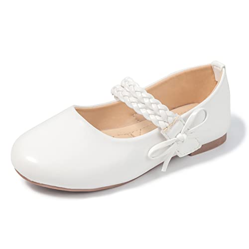 KIDSUN Toddler Girls Dress Shoes Mary Jane Flats Bow Princess Ballerina Wedding Party Back to School Shoes for Kids