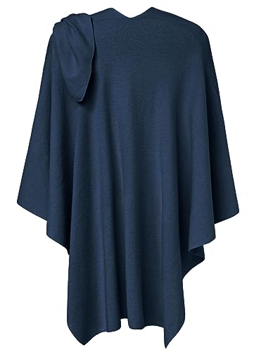 PULI Damen Poncho Schal Cashmere Feeling Strick Cape Cardigan Für Frauen Geschenk Für Mutter