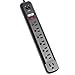 Tripp Lite 7 Outlet (6 Right Angle 1 Transformer) Surge Protector Power Strip, 6ft Cord, Tel/Modem, & $50K INSURANCE (TLP76RBTEL), Black