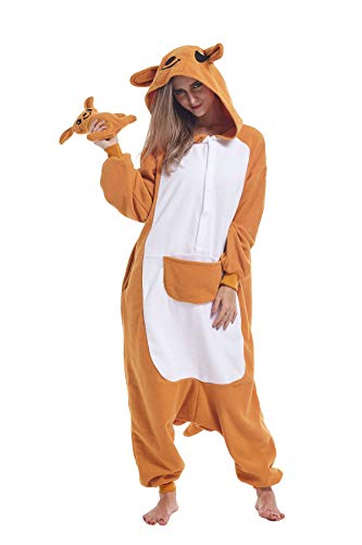 Zinuods Women Men Adult Pajamas Kangaroo Onesies Animal Cosplay Costumes M