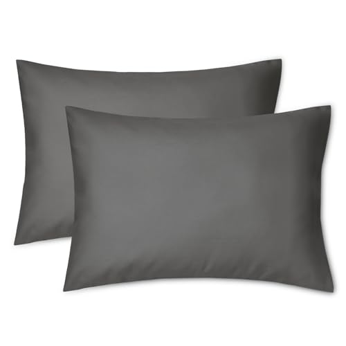 Image of EXQ Home Toddler Pillowcases Zippered 13x18 Travel Pillow Case Set of 2, Small Pillow Case Fits Baby Pillow Sized 12x16, 13x18, Kids Pillowcases 2 Pack Machine Washable (Black Grey)