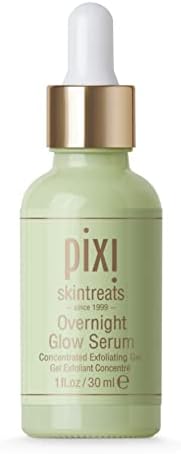 Pixi Overnight Glow Serum | Glycolic Acid Exfoliating Serum for Radiance | Helps Reduce Fine Lines & Sun Spots | With Aloe, Cucumber & Nourishing Vitamins | 1.01 fl. oz/ 30 ml
