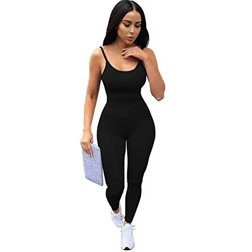 RPAEOY Damen Yoga Jumpsuit Eng Schwarz Einteilige Overall Sommer Dehnbares...