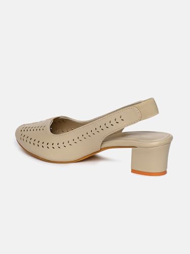 Image of Marc Loire Women Pointed Toe Block Heel Sandal for Office Wear