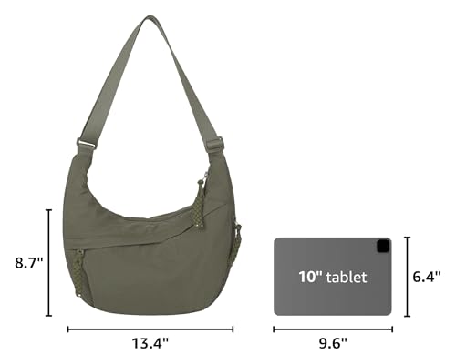 Image of Lushandy Nylon Crescent Crossbody Bags for Women, Medium Slouchy Hobo Crossbody Bag Checkered Purse Luna Bag for Travel