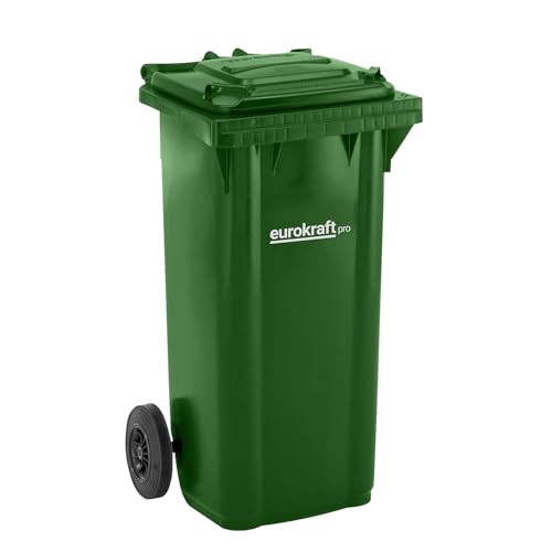 eurokraft | pro | Poubelle en plastique conforme DIN EN 840 | capacité 120 l | l x h x p 505 x 1005 x 555 mm | vert