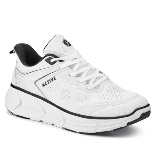 Easy Step in Wide Fit Memory Foam Trainers - White Size 9