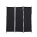 Angel Living Biombo Separador de 3 Paneles, Decoración Elegante, Separador de Ambientes Plegable, Divisor de Habitaciones, 169X165 cm (Negro)