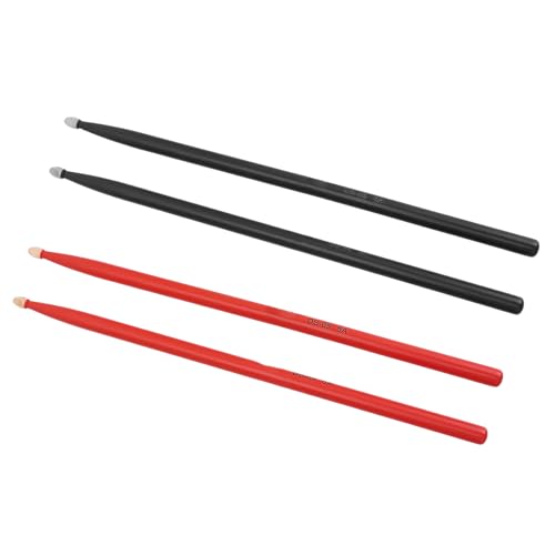 Baquetas profesionales de madera de arce tamaño 5A, 2 pares (1 negro, 1 rojo), para jazz y práctica miniatura 2