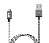 TUDIA 3ft Nylon Braided USB Cable with Lightning Connector [Apple MFi Certified] for iPhone 6 / 6 Plus / 6S, iPad Air 2 and More (Midnight Gray)