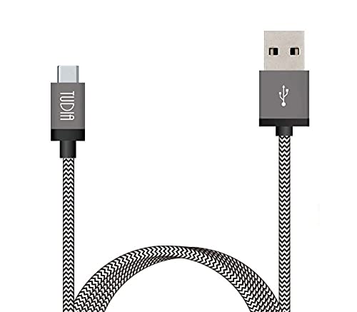 TUDIA 3ft Nylon Braided USB Cable with Lightning Connector [Apple MFi Certified] for iPhone 6/6 Plus / 6S, iPad Air 2 and More (Midnight Gray)