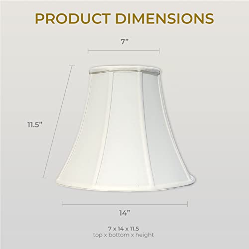 Image of Royal Designs, Inc. BSO-704-14LNEG-2 True Bell Basic Lamp Shade, 7 x 14 x 11.5, Linen Eggshell, 2-Pack