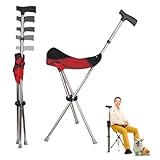 [mocoly]ステッキチェア 椅子つき杖 耐荷重150kg 軽量 折りたたみ椅子 高さ調整可能 多機能 杖 椅子 3本脚設計 持ち運び コンパクト収納 快適 安定性 折り畳み杖 高齢者 障がい者対応 福祉用具 スポーツ観戦 旅行 登山 介護用品 アウトドア