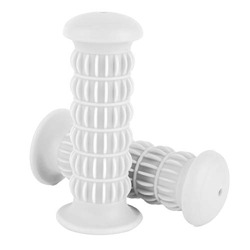 Empuñaduras Universales para Motocicleta, Empuñadura de Goma Antideslizante de 25-28mm para Motocicleta Universal para Motocross, Scooter, Moto de Cross(Blanco)