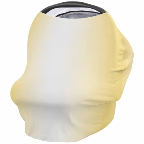 Nursing Cover for Breastfeeding Scarf, Lemon Yellow White Gradient Baby Car Covers Super Soft Multi Use for Canopy Shopping Cart Cover Blanket Stroller Cover