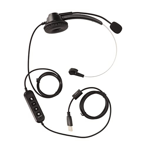 EIMSOAH Casque d'affaires Filaire avec Réduction du Bruit, Léger, USB, pour Téléphone, pour Le Bureau et la Maison, Noir