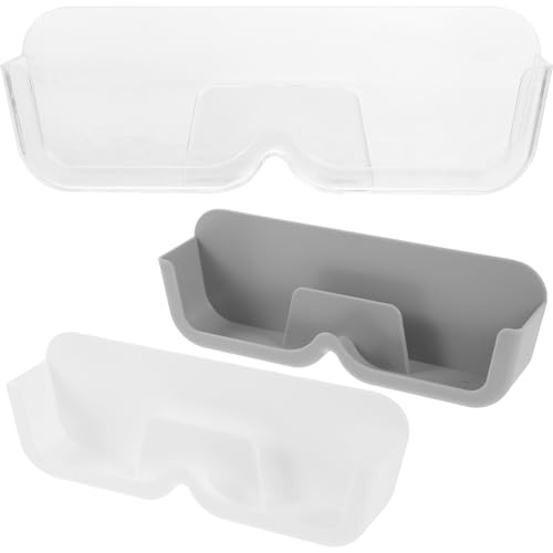HORIALENCE 3 Stück Brillenetui für Sonnenbrillen aus Abs mit Voll Schutz und Lochfreiem Design zur Wandmontage als Praktischer Organizer für Zuhause