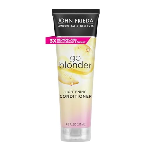 John Frieda Go Blonder Lightening Conditioner, Gradually Lightens Blonde Color, For Natural or Color-Treated Hair, Formulated with Citrus and Chamomile, Paraben Free, 8.3 Oz