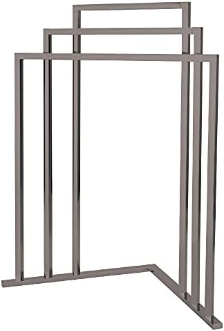Kingston Brass SCC8278 L Shape 3-Tier Steel Construction Corner Towel-Rack, Brushed Nickel