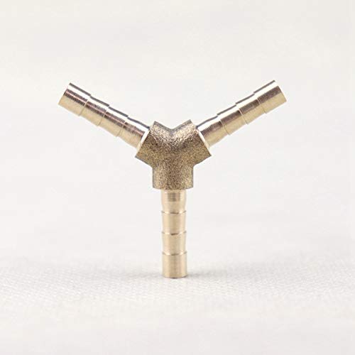 Y Shape 3 Way Connector Brass Hose Barb Fitting Pipe Tubing Splicer Fuel Water Gas (1/8