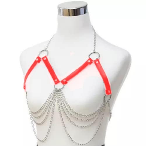 Arreio Harness Lingerie Erótico Sutiã Com Detalhes em Correntes