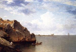 Peinture à l'huile Near Noroton Connecticut 1875 David Johnson cadeau idéal collectionneur