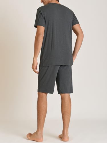 Latuza Men's Viscose Button Up Short Sleeves Pajamas Set3