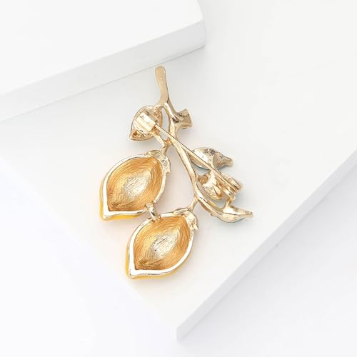 Image of Fruit Rhinestone Brooch Fashion Gold Plated Crystal Brooch Pin Tiny Lapel Pin Jewelry Gift for Women