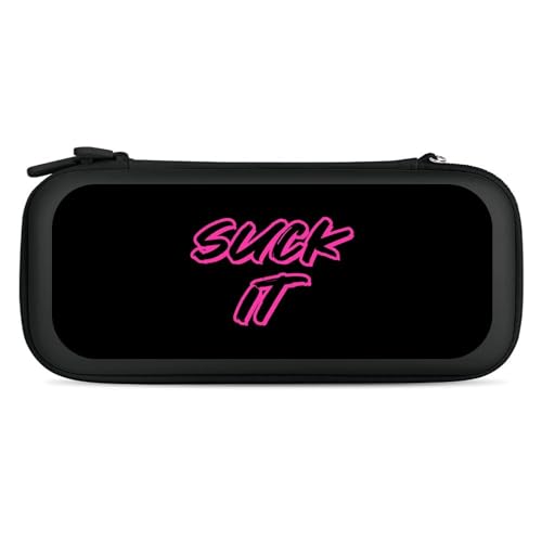 Suck It Compatible with Switch Carrying Case Hard Travel Game Bag Pouch with 15 Games Accessories Black-style