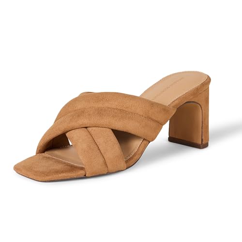 Image of Amazon Essentials Women's Crossover Block Heeled Mules Sandal with Padded Straps and Memory Foam Insole