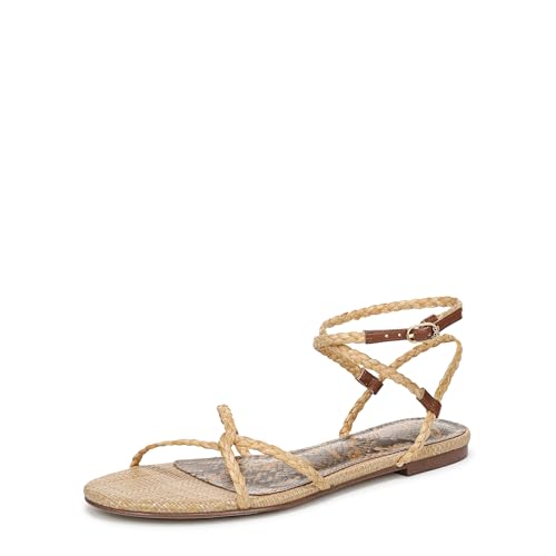 Sam Edelman Women's Ellina Braid Flat Sandal, Natural, 8.5 Medium