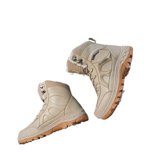 Bota De Neve Do Inverno Dos Homens, Botas De Neve Ao Ar Livre Confortáveis Internas Da Pele Quente Do Inverno Masculino, Amarre Botas De Combate Táticas Militares Antiderrapantes (Color : Brown, Siz