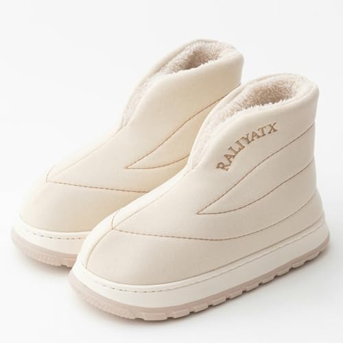 Epsion Fuzzy Winter Bootie Slippers for Women Ankle Boots Slippers Warm House Shoes Outdoor Indoor Plush Fur Lining2