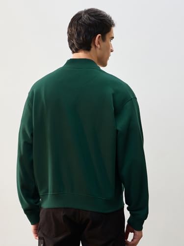 Image of Nobero Men's Premium Fleece Bomber Jacket | 280 GSM Fabric | Regular Fit Zip-Up Outerwear | Shirt Collar | Ribbed Cuffs & Hem | Casual Winter Layering Jacket