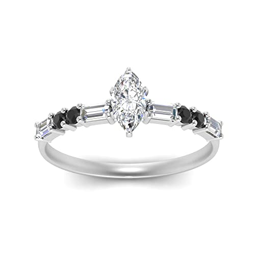 Image of 925 Sterling Silver Marquise Cut Simulated Diamond Vintage Classic Engagement Ring Wedding Band Matching Jewelry for Women, Promise Ring Set US Size 4-12