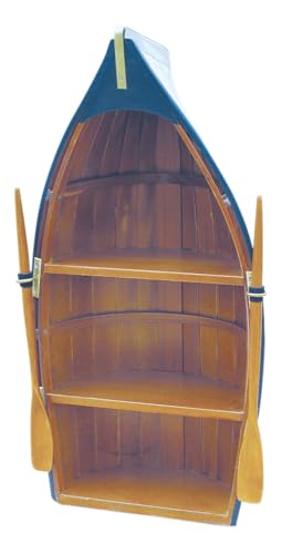Boot-Regal Holz, teilweise bemalt, 3 Fächer, H: 60cm, B: 30cm, T: 18cm