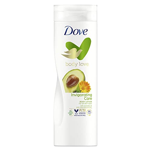 DOVE Body Love Invigorating Care Body Lotion, made with 100% natural oils, Avocado Oil and Calendula Extract, up to 72 hours of moisturization 400ml