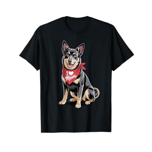 I Love Mom Australian Kelpie Lover Dog Mother's Day T-Shirt