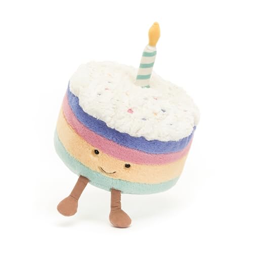Jellycat Amuseables Rainbow Birthday Cake Stuffed Toy, Medium 6 inches - Dessert Plush - Birthday Gift image 12
