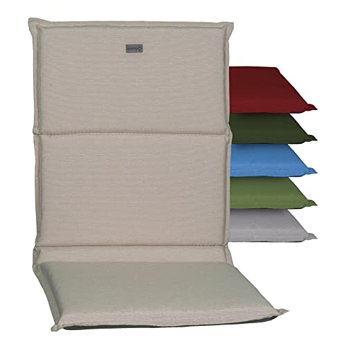 acamp Niedriglehner Auflagen Paddy Model A | Made in EU nach Öko-Tex Standard | Lichtechte Gartenstuhlauflagen Niederlehner ohne Ausbleichen | Atmungsaktive Stuhlauflage Niedriglehner in Beige